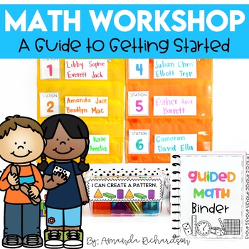 Preview of Guided Math Binder Lesson Plan Template, Notes, Workshop, Organization