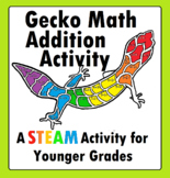 Gecko STEM Lizard Reptiles Mascot Math Addition Worksheet 