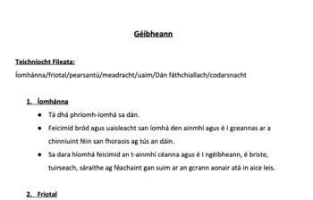 Preview of Géibheann - LC HL