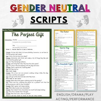Preview of Gender Neutral Scripts / Readers Theatre. (EASEL Included)