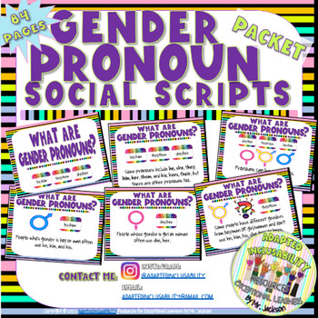 Preview of Gender Pronoun Social Stories, Social Scripts & Classroom Toolkit
