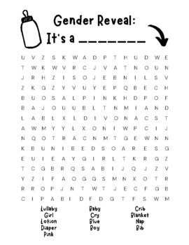 Preview of Gender Reveal Word Search (It's A Boy!)