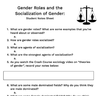 gender socialization assignment