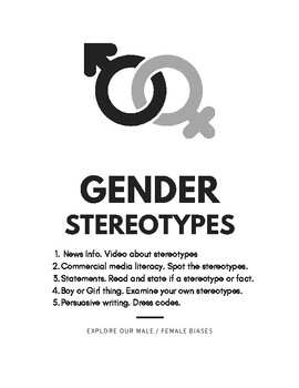 Preview of Gender Stereotypes.  Video Lesson & Activities.