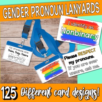 Preview of Gender pronouns lanyards for LBGTQI+ and gender diverse students