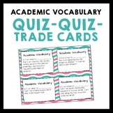 Academic Vocabulary Quiz Quiz Trade Cards