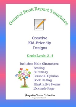 Preview of General Book Report Templates Grades 3-4