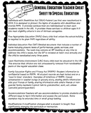 General Education Cheat Sheet to Special Education