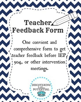 Preview of General Education Teacher Feedback Form