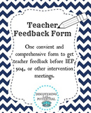 General Education Teacher Feedback Form