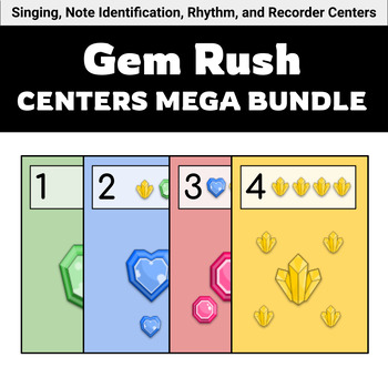 Preview of General Elementary Music Center Games Bundle - Singing, Notes, Rhythms, Recorder