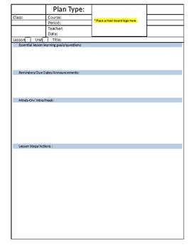 General French Unit or lesson plan template with assessment tracking