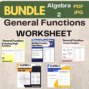 Preview of General Functions Worksheets -Algebra 2 BUNDLE