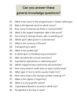 100+ Fun General Knowledge Quiz Questions 2023 - Mentimeter