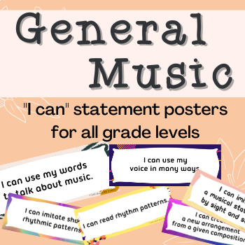 Preview of General Music - For all grade levels｜ "I can" Statement Poster, 210+ Posters