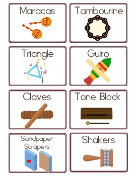 Preview of General Music Instrument Labels/Flashcards