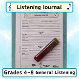 General Music Listening Journal Grades 4 to 8