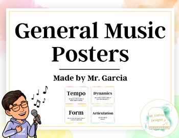 Preview of General Music Terms Posters (Watercolor)