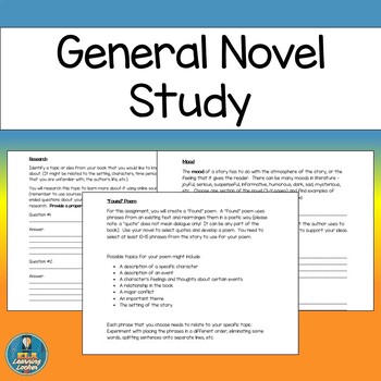 general novel essay questions