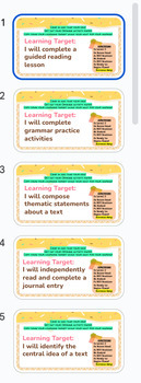 Preview of General Reading Lesson Slides w/ Learning Targets
