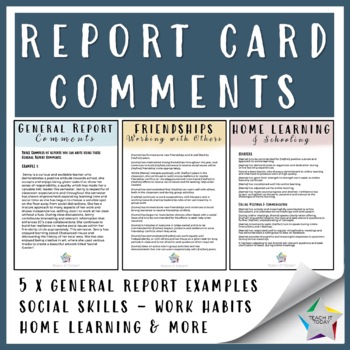 Preview of General Report Card and Home Schooling Comments