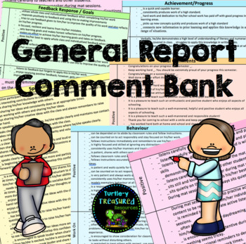Preview of General Report Comment Bank
