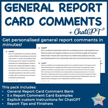 Preview of General Report Comments + ChatGPT