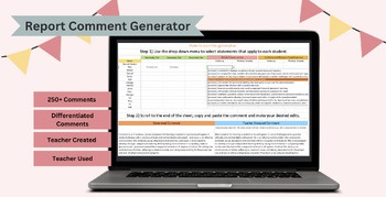 Preview of General Report Generator Comment Bank