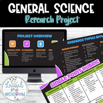 Preview of General Science Research Inquiry Project *Editable* 