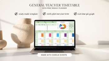 Preview of General: Teacher Timetable with FREE Weekly Planner