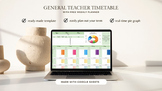 General: Teacher Timetable with FREE Weekly Planner