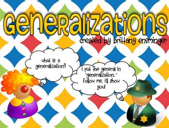 Preview of Generalization Flipchart & Group Activity