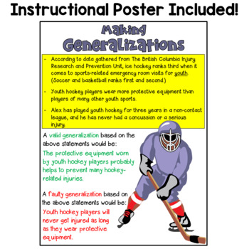 Generalization Worksheets: Writing Valid and Faulty Generalizations