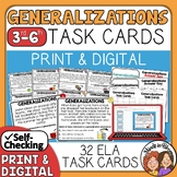Making Generalizations Task Cards | Print & Google & Self-Checking Easel