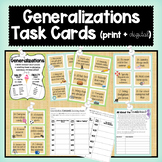 Generalizations Task Cards: Print + Digital