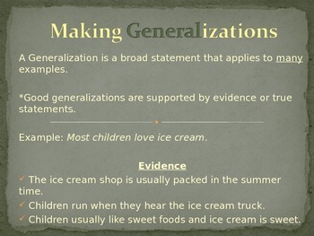 Preview of Making Generalizations/Generalizing Unit Plan