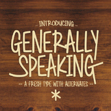 Generally Speaking Font for Commercial Use