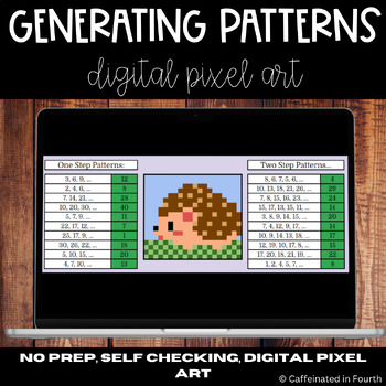 Preview of 4th Grade Math Generate and Analyze Patterns Digital Pixel Art Google Sheets