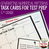 Generating Numerical Patterns Task Cards