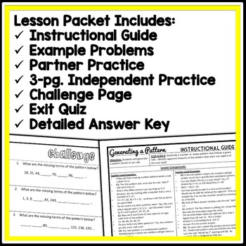 generating a pattern given a rule 4th grade number pattern lesson 4oa5