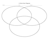 Generic 3 Circle Venn Diagram (three, graphic organizer triple)