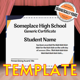 Generic Award Certificate Canva Template 02