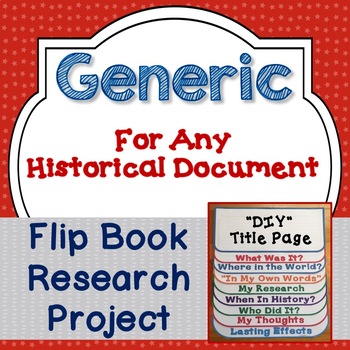 Preview of Generic Blank Research Flip Book For Any Historical Document, Activities