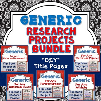 Preview of Generic Blank Research Flipbook Project Bundle, Activities