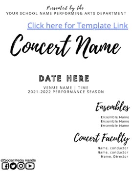 Preview of Generic Concert Program Canva Template