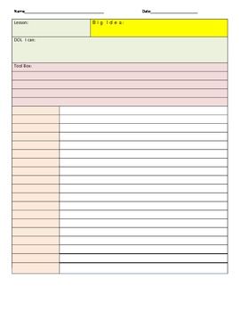 Math Note Taking Template