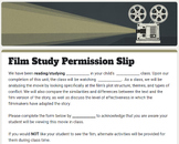 Generic Film Permission Slip - GOOGLE FORMS - Editable