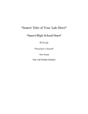 Generic High School Biology Lab Report Template