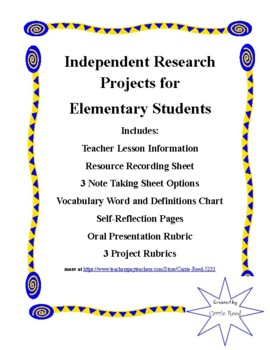 independent research project 3rd grade