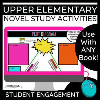 Preview of Generic Novel Study Activities ANY Book Digital Book Study Upper Elementary